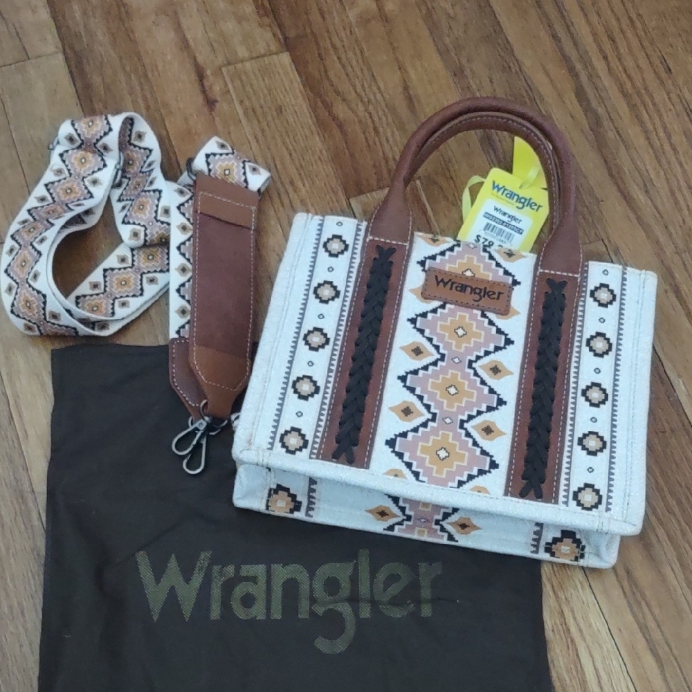 Wrangler Cream & Tan Southwestern Tote Bag